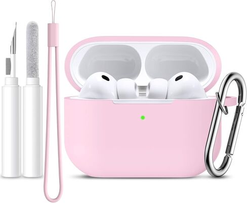 حافظة Lerobo لـ AirPods Pro 3 مع مجموعة أدوات تنظيف، غطاء سيليكون ناعم صديق للبشرة متوافق مع Apple AirPods Pro 3rd Generation 2025 حافظة مع سلسلة مفاتيح وحبل للنساء والرجال، LED مرئية، أحمر in Saudi Arabia