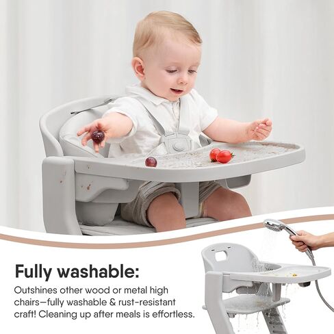 كرسي مرتفع للأطفال قابل للغسل لكامل الجسم مع وسادة ناعمة، قابل للتعديل لمدة 6 أشهر إلى 220 رطل - كراسي عالية متعددة الوظائف وقابلة للتحويل للأطفال الرضع والأطفال الصغار - محمولة وسهلة التشغيل in Kuwait