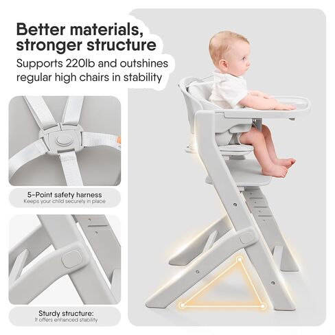 كرسي مرتفع للأطفال قابل للغسل لكامل الجسم مع وسادة ناعمة، قابل للتعديل لمدة 6 أشهر إلى 220 رطل - كراسي عالية متعددة الوظائف وقابلة للتحويل للأطفال الرضع والأطفال الصغار - محمولة وسهلة التشغيل in Kuwait