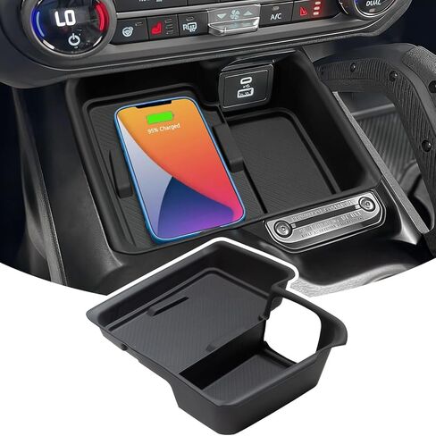 TOPINSTALL Silicone Wireless Charging Protective Mat Compatible with 2025 2026 Ford Bronco 4-Door Automatic Transmission, Waterproof Pad Console Anti-Slip Liner (NOT for Manual & 2 Doors & Sport) in Saudi Arabia
