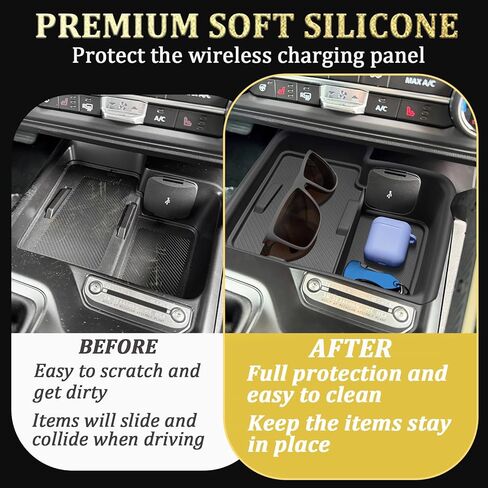 TOPINSTALL Silicone Wireless Charging Protective Mat Compatible with 2025 2026 Ford Bronco 4-Door Automatic Transmission, Waterproof Pad Console Anti-Slip Liner (NOT for Manual & 2 Doors & Sport) in Saudi Arabia