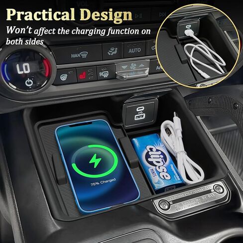 TOPINSTALL Silicone Wireless Charging Protective Mat Compatible with 2025 2026 Ford Bronco 4-Door Automatic Transmission, Waterproof Pad Console Anti-Slip Liner (NOT for Manual & 2 Doors & Sport) in Saudi Arabia