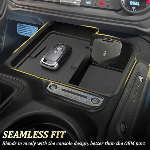 TOPINSTALL Silicone Wireless Charging Protective Mat Compatible with 2025 2026 Ford Bronco 4-Door Automatic Transmission, Waterproof Pad Console Anti-Slip Liner (NOT for Manual & 2 Doors & Sport) in Saudi Arabia