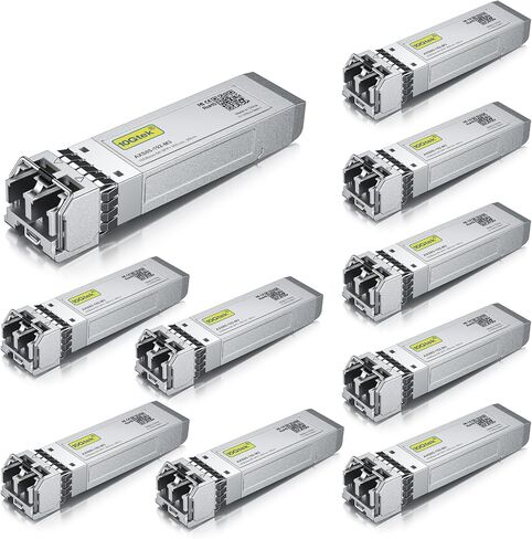 [حزمة من 10] جهاز إرسال واستقبال 10GBase-SR SFP+ و[حزمة من 10] سلك ألياف بصرية من OM3 LC إلى LC بطول 5 أمتار in Saudi Arabia