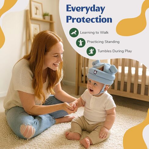 Baby Head Protector for Crawling Walking, Infant Helmet with Foam Bumpers, Adjustable Baby Helmet for Crawling Walking, Toddler Helmet - Head Protector for Baby Walking 12-36 Months. in Saudi Arabia