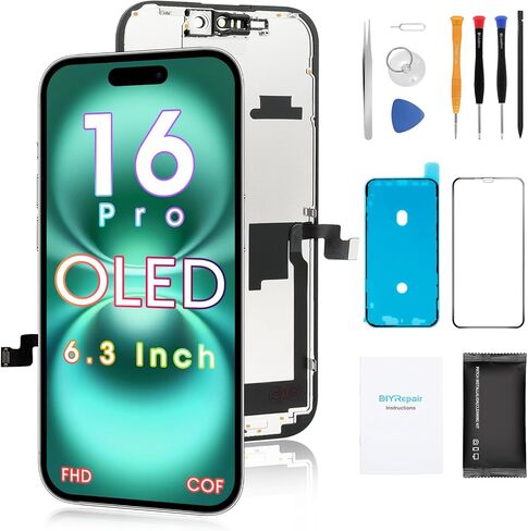 for iPhone 16 Pro Max Screen Replacement 6.9' 【OLED, Not LCD】, 3D Touch Display Full Repair kit, Digitizer Assembly with Tools Set, Tempered Glass, Instruction in Saudi Arabia
