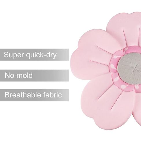 PandaEar Baby Bath Pad for Infant Newborn, Bathtub Sink Flower 5 Petals Mat, Petal Soft Supports Lounger Essentials Shower Gift (Pink) in Saudi Arabia