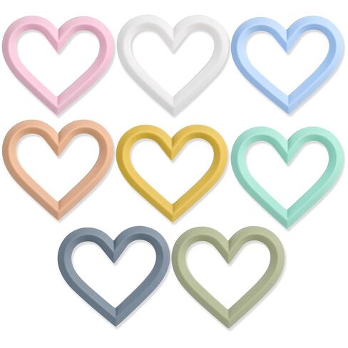Valentine's Day Baby Teether Silicone Heart Teething Toys 6-12 Months 0-6 Months,Baby Chew Toys Teething Relief,Gifts for Babies,BPA-Free in Kuwait