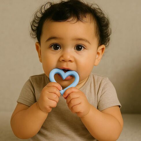 Valentine's Day Baby Teether Silicone Heart Teething Toys 6-12 Months 0-6 Months,Baby Chew Toys Teething Relief,Gifts for Babies,BPA-Free in Kuwait