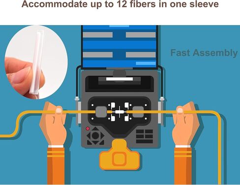 Ribbon Mass Fiber Optic Fusion Splice Protection Sleeves up 12 cores Single Fibers Clear with Ceramic Strength Rustproof -1000PCS with Storage Box in Saudi Arabia