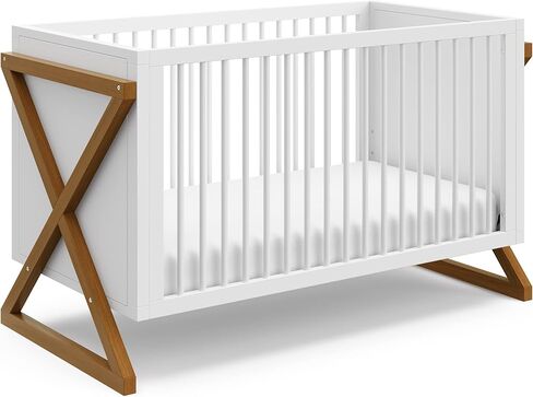 Storkcraft Equinox 3-in-1 Convertible Crib (Driftwood) - Easily Converts to Toddler Bed & Daybed, 3-Position Adjustable Mattress Support Base, Modern Two-Tone Design for Contemporary Nursery in Kuwait