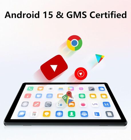 ECOPAD 10.1 Inch Tablet, Android 15 Tablets 12GB(4+8) RAM / 64GB ROM / 1TB SD Card Expansion, 1280x800 IPS HD Touchscreen, 6000mAh Battery, Bluetooth 5.0, Dual Cameras, GMS, Dual Band WiFi, Black in Saudi Arabia