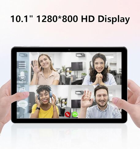 ECOPAD 10.1 Inch Tablet, Android 15 Tablets 12GB(4+8) RAM / 64GB ROM / 1TB SD Card Expansion, 1280x800 IPS HD Touchscreen, 6000mAh Battery, Bluetooth 5.0, Dual Cameras, GMS, Dual Band WiFi, Black in Saudi Arabia