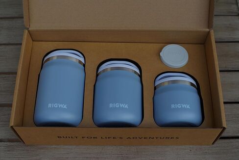 RIGWA POD TRIO SET - CLOUD - Ceramic Coated Stainless Steel Insulated Pod Set - Leakproof Food Pods with Lids - Complementary Triton Inserts - Non-Toxic & BPA Free in Saudi Arabia