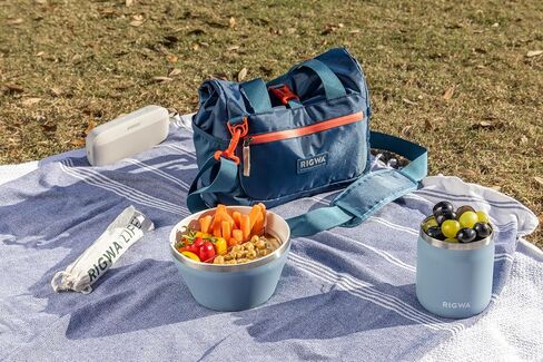 RIGWA POD TRIO SET - CLOUD - Ceramic Coated Stainless Steel Insulated Pod Set - Leakproof Food Pods with Lids - Complementary Triton Inserts - Non-Toxic & BPA Free in Saudi Arabia
