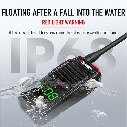 FS-8200 مقاوم للماء جهاز اتصال لاسلكي IP68 راديو VHF عائم، 2500 مللي أمبير في الساعة قابل لإعادة الشحن، النوع C، 128 قناة، شاشة مخفية، خفيف الوزن، أجهزة راديو محمولة ثنائية الاتجاه للسواحل وصيد الأسماك والتجديف (عبوة واحدة) in Kuwait