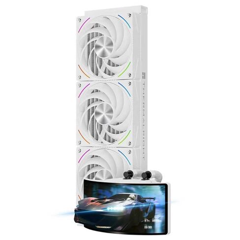 Thermalright Rainbow Vision 360 Turbo ARGB White AIO CPU Cooler,CPU Water Cooler System,6.67in Curved Screen with 2400x1080 Resolution,for AM4/AM5,LGA1851/1700,DIY Background Subject in Saudi Arabia
