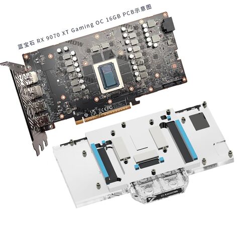 Barrow Copper GPU Water Cooling Block GPU Waterblock for Sapphire RX 9070 XT Gaming OC 16GB Nitro+ in Saudi Arabia