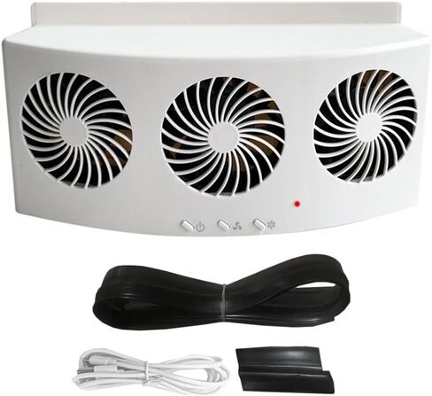 Solar Power Car Exhaust Fan w/3 Air Outlet Black, Cooling Solar Auto Ventilation Fan Portable Safe Auto Air Vent Radiator, Window Mount Car Radiator Cooling Fan for Car in Saudi Arabia