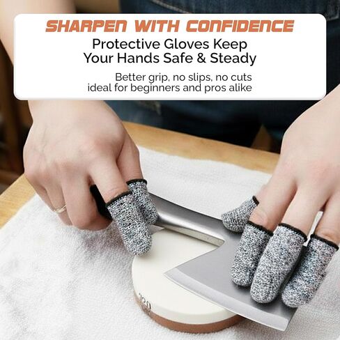 Axe Sharpener | Multipurpose Whetstone for Axes, Hatchets & Knives | Dual Grit 180/320 Sharpening Stone with Leather Pouch | Perfect for Camp & Garden Tools in Kuwait
