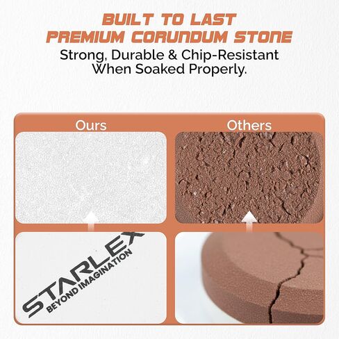 Axe Sharpener | Multipurpose Whetstone for Axes, Hatchets & Knives | Dual Grit 180/320 Sharpening Stone with Leather Pouch | Perfect for Camp & Garden Tools in Kuwait