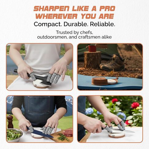 Axe Sharpener | Multipurpose Whetstone for Axes, Hatchets & Knives | Dual Grit 180/320 Sharpening Stone with Leather Pouch | Perfect for Camp & Garden Tools in Kuwait