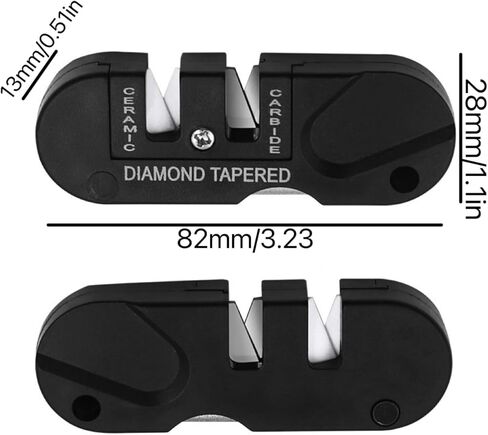 مبراة سكاكين الجيب متعددة الوظائف 4 في 1 مع فولاذ التنغستن - حجر شحذ محمول للاستخدام في الهواء الطلق والتخييم والمطبخ والصيد - تصميم مدمج ومتين للسكاكين والمقصات والأدوات in Kuwait