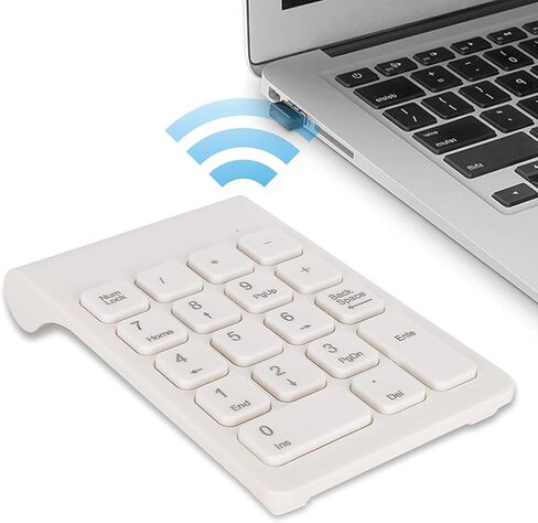 لوحة مفاتيح رقمية لاسلكية، لوحة مفاتيح USB 2.4 جيجا بايت، ملحق كمبيوتر مريح للكمبيوتر الشخصي مع نقل سريع للإشارة للعامة (أبيض) in Saudi Arabia