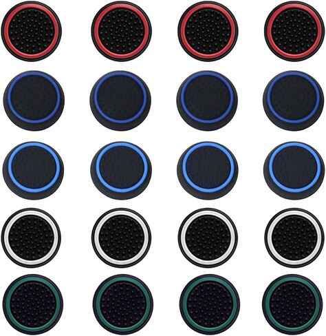 10 Pairs Silicone Analog Stick Covers Thumb Grips for PS5 Controller PS4 Joystick Caps in Saudi Arabia