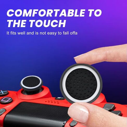 10 Pairs Silicone Analog Stick Covers Thumb Grips for PS5 Controller PS4 Joystick Caps in Saudi Arabia
