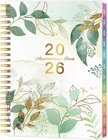 2026 Appointment Book, 30 Minutes-Hourly, Weekly ＆ Monthly Calendar Planner 2026, Jan 2026 - Dec 2026, 6.2'' x 8.4'', 2026 Daily Planner with Tabs ＆Pocket, Flexible Cover, Great for Office, Home, School in Saudi Arabia