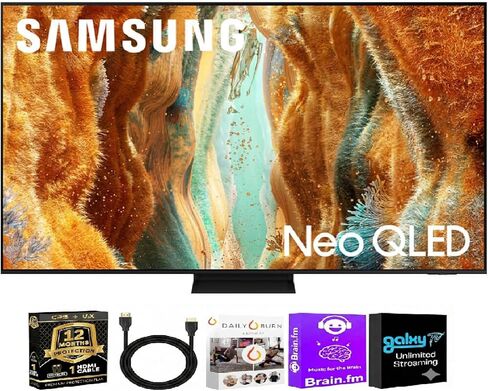 تلفزيون سامسونج الذكي 85 بوصة فئة Neo QLED 4K QN70F Vision AI Mini LED (2025) مع تقنية HDR ومسرع الحركة + كابل HDMI + حزمة البث + حماية CPS لمدة 12 شهرًا in Kuwait