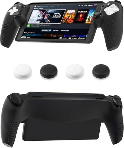 GLDRAM Protective Case for PlayStation Portal Remote Player, Silicone Skin Cover Full Protector with 4 Non-Slip Thumb Grips for PS Portal Accessories - Not Deformed & Stain-Resistant - Black in Saudi Arabia
