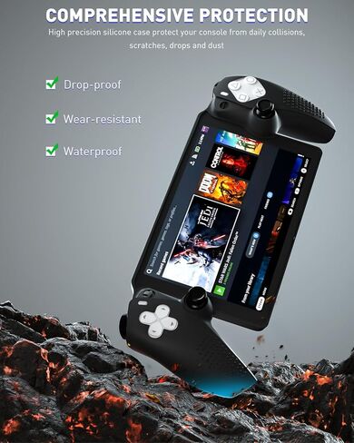 GLDRAM Protective Case for PlayStation Portal Remote Player, Silicone Skin Cover Full Protector with 4 Non-Slip Thumb Grips for PS Portal Accessories - Not Deformed & Stain-Resistant - Black in Saudi Arabia