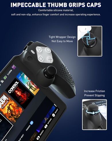 GLDRAM Protective Case for PlayStation Portal Remote Player, Silicone Skin Cover Full Protector with 4 Non-Slip Thumb Grips for PS Portal Accessories - Not Deformed & Stain-Resistant - Black in Saudi Arabia