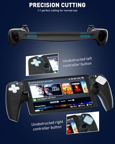 GLDRAM Protective Case for PlayStation Portal Remote Player, Silicone Skin Cover Full Protector with 4 Non-Slip Thumb Grips for PS Portal Accessories - Not Deformed & Stain-Resistant - Black in Saudi Arabia
