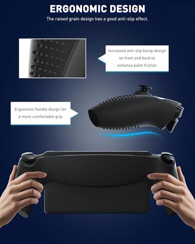 GLDRAM Protective Case for PlayStation Portal Remote Player, Silicone Skin Cover Full Protector with 4 Non-Slip Thumb Grips for PS Portal Accessories - Not Deformed & Stain-Resistant - Black in Saudi Arabia