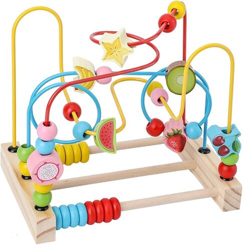 BESPORTBLE Wooden Fruit Bead Maze Early Educational Plaything for Years Montessori Learning and Sorting Activity for Boys Random Color in Saudi Arabia