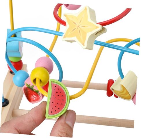 BESPORTBLE Wooden Fruit Bead Maze Early Educational Plaything for Years Montessori Learning and Sorting Activity for Boys Random Color in Saudi Arabia