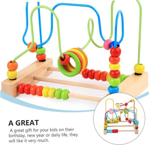BESPORTBLE Wooden Fruit Bead Maze Early Educational Plaything for Years Montessori Learning and Sorting Activity for Boys Random Color in Saudi Arabia