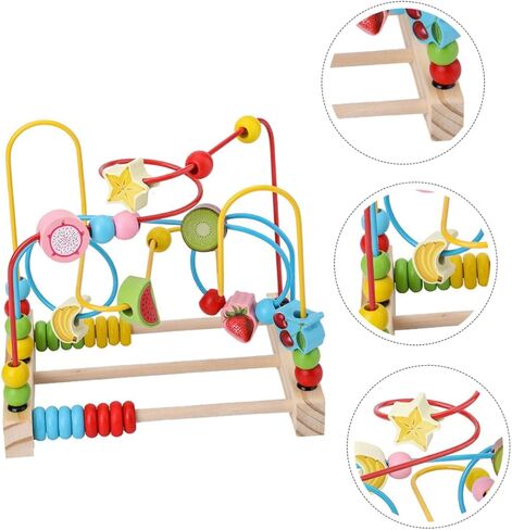 BESPORTBLE Wooden Fruit Bead Maze Early Educational Plaything for Years Montessori Learning and Sorting Activity for Boys Random Color in Saudi Arabia