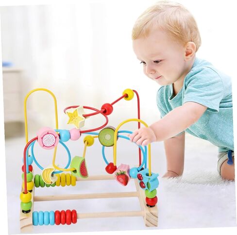 BESPORTBLE Wooden Fruit Bead Maze Early Educational Plaything for Years Montessori Learning and Sorting Activity for Boys Random Color in Saudi Arabia