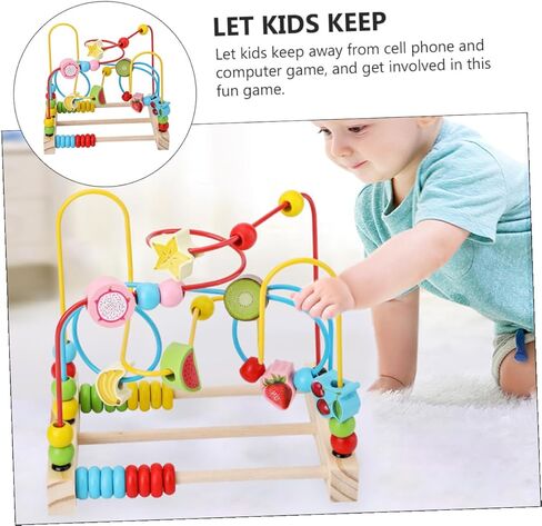 BESPORTBLE Wooden Fruit Bead Maze Early Educational Plaything for Years Montessori Learning and Sorting Activity for Boys Random Color in Saudi Arabia