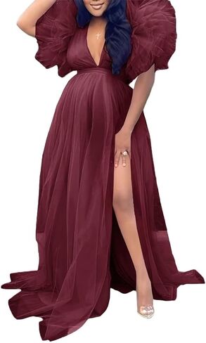 Tulle Maternity Dresses for Photoshoot Puffy Short Sleeve Pregnancy Gown Ruffle Bridal Lingerie Robe for Baby Shower in Saudi Arabia