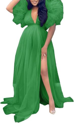 Tulle Maternity Dresses for Photoshoot Puffy Short Sleeve Pregnancy Gown Ruffle Bridal Lingerie Robe for Baby Shower in Saudi Arabia