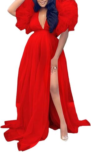Tulle Maternity Dresses for Photoshoot Puffy Short Sleeve Pregnancy Gown Ruffle Bridal Lingerie Robe for Baby Shower in Saudi Arabia