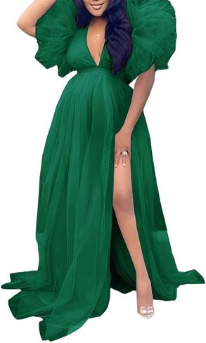 Tulle Maternity Dresses for Photoshoot Puffy Short Sleeve Pregnancy Gown Ruffle Bridal Lingerie Robe for Baby Shower in Saudi Arabia