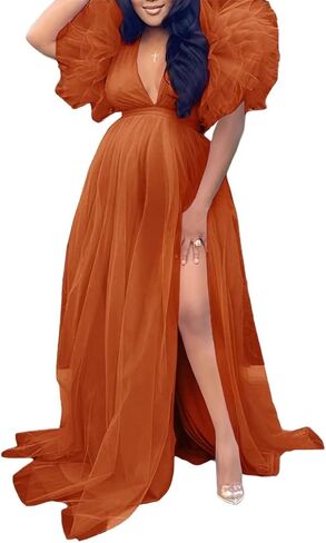 Tulle Maternity Dresses for Photoshoot Puffy Short Sleeve Pregnancy Gown Ruffle Bridal Lingerie Robe for Baby Shower in Saudi Arabia