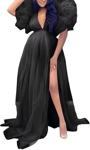 Tulle Maternity Dresses for Photoshoot Puffy Short Sleeve Pregnancy Gown Ruffle Bridal Lingerie Robe for Baby Shower in Saudi Arabia