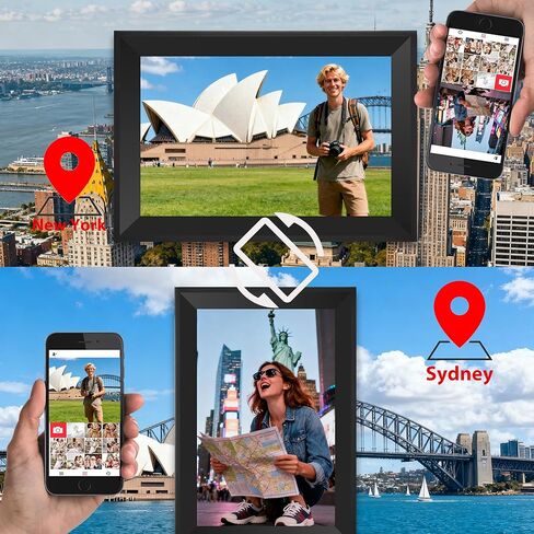 إطار صور رقمي Uhale بشاشة لمس عالية الدقة مقاس 10.1 بوصة، إطار صور رقمي مزود بتقنية WiFi، سعة تخزين 16 جيجابايت، تدوير تلقائي، مشاركة مجانية للصور والفيديو مع العائلة والأصدقاء عبر التطبيق in Saudi Arabia